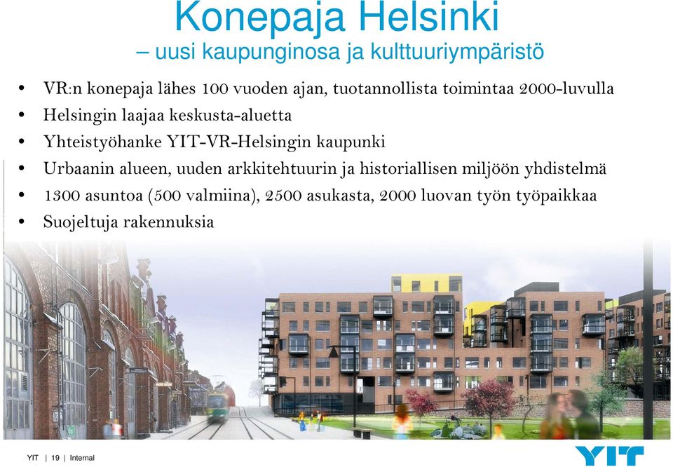 YIT-VR-Helsingin kaupunki Urbaanin alueen, uuden arkkitehtuurin ja historiallisen miljöön
