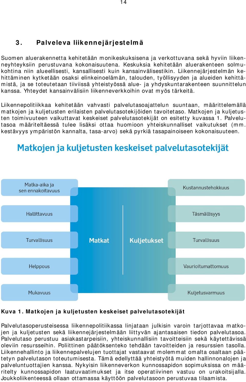 Liikennejärjestelmän kehittäminen kytketään osaksi elinkeinoelämän, talouden, työllisyyden ja alueiden kehittämistä, ja se toteutetaan tiiviissä yhteistyössä alue- ja yhdyskuntarakenteen suunnittelun