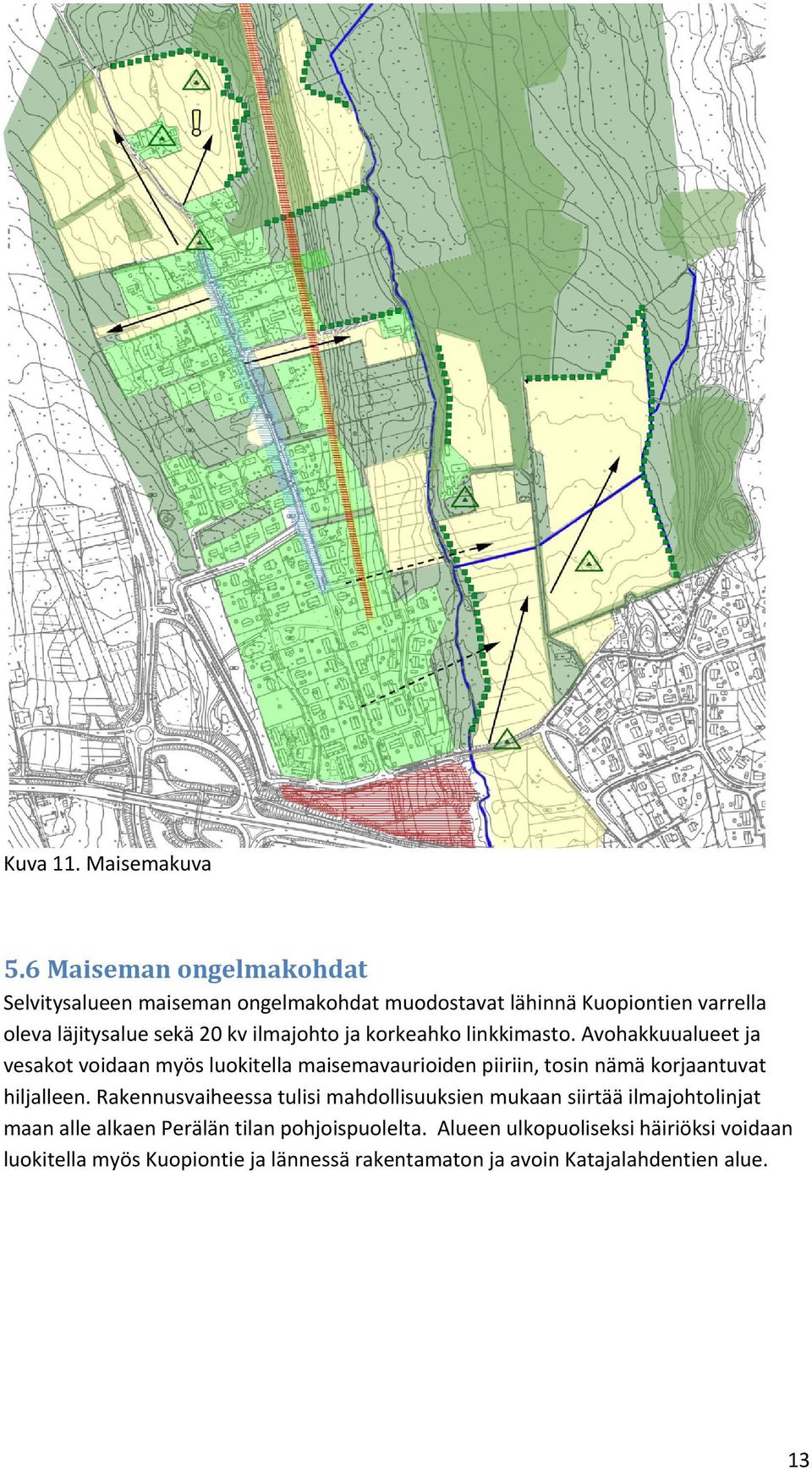 ilmajohto ja korkeahko linkkimasto.