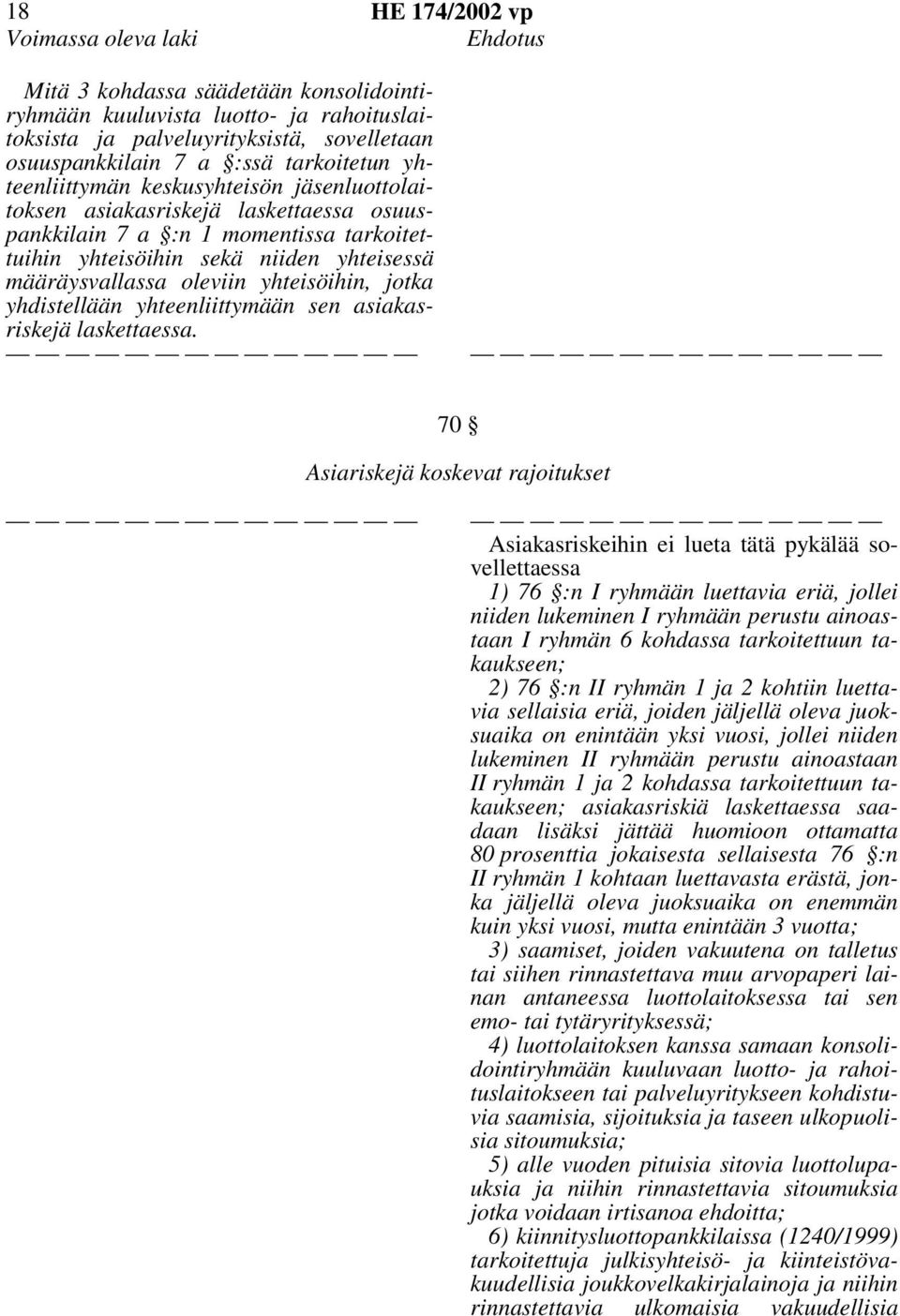 yhdistellään yhteenliittymään sen asiakasriskejä laskettaessa.