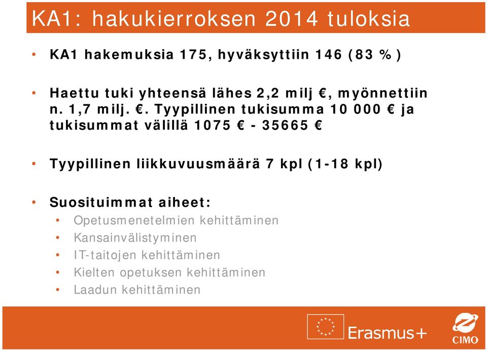 . Tyypillinen tukisumma 10 000 ja tukisummat välillä 1075-35665 Tyypillinen liikkuvuusmäärä 7 kpl