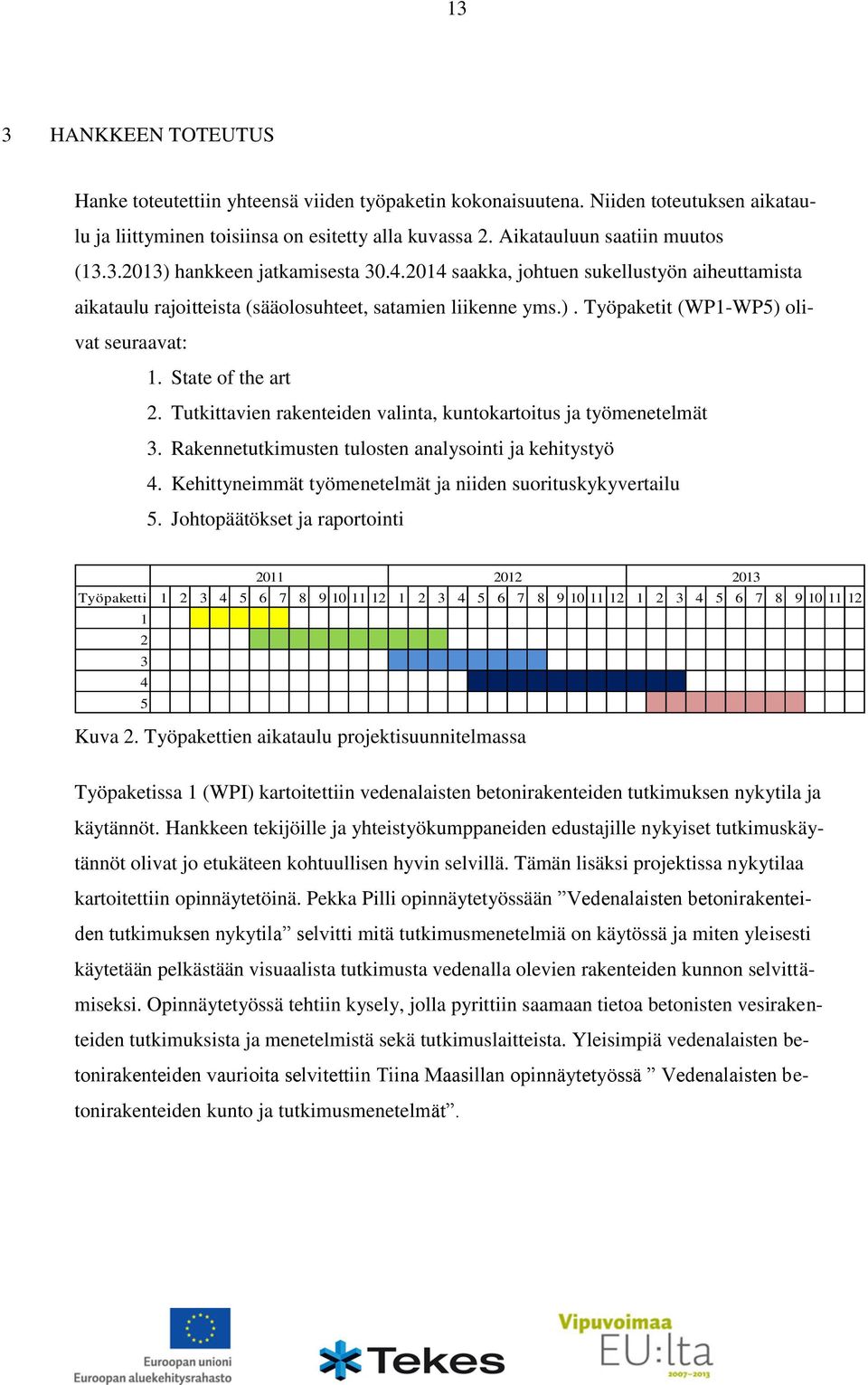 Tutkittavien rakenteiden valinta, kuntokartoitus ja työmenetelmät 3. Rakennetutkimusten tulosten analysointi ja kehitystyö 4. Kehittyneimmät työmenetelmät ja niiden suorituskykyvertailu 5.