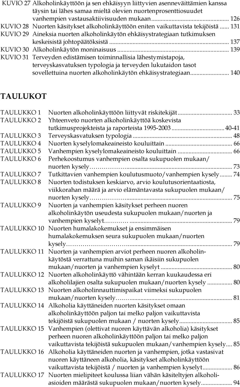 .. 137 KUVIO 30 Alkoholinkäytön moninaisuus.