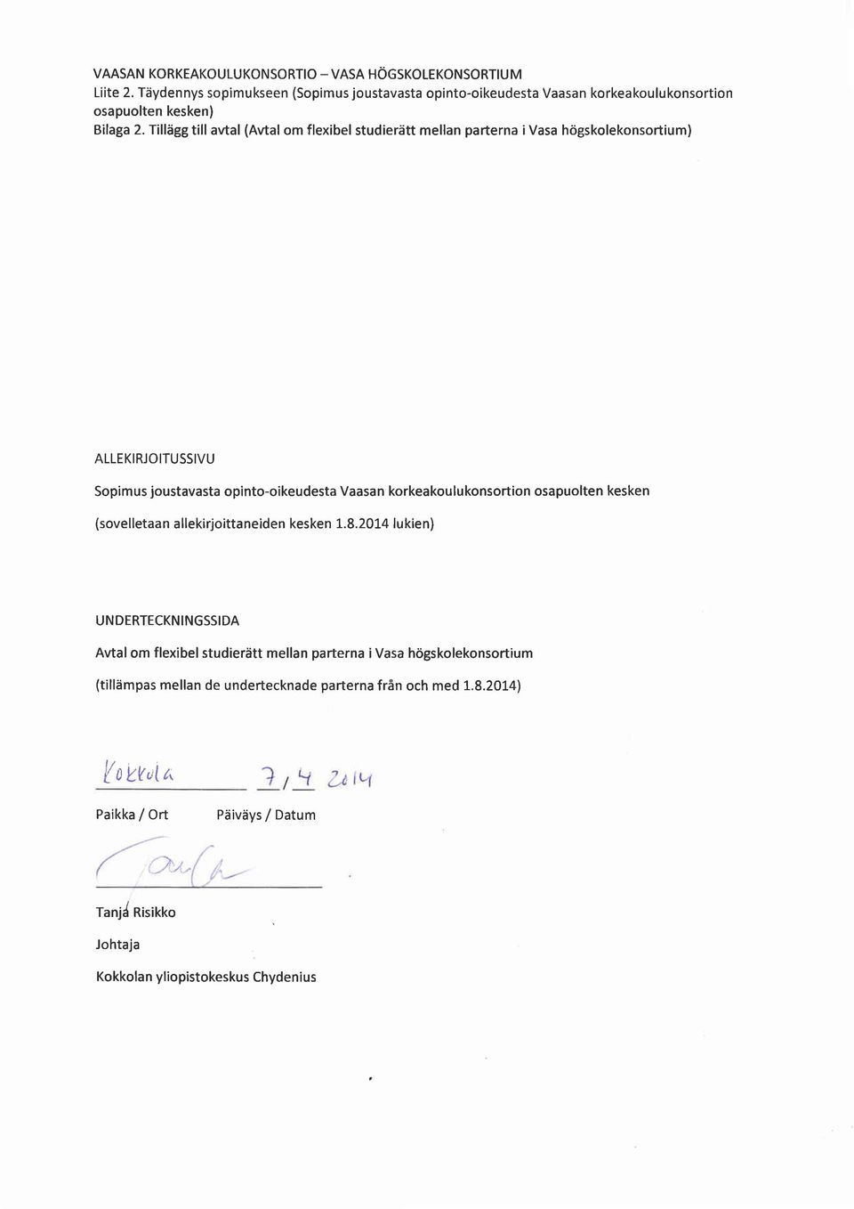 2014 lu kie n) Avtal om flexibel studierätt mellan parterna ivasa
