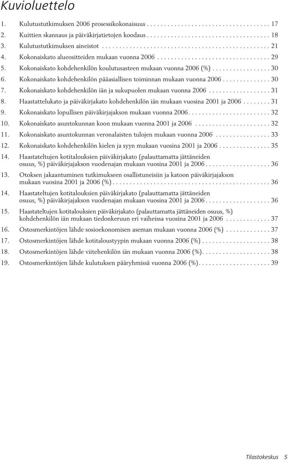 Kokonaiskato kohdehenkilön koulutusasteen mukaan vuonna 2006 (%)................. 30 6. Kokonaiskato kohdehenkilön pääasiallisen toiminnan mukaan vuonna 2006.............. 30 7.