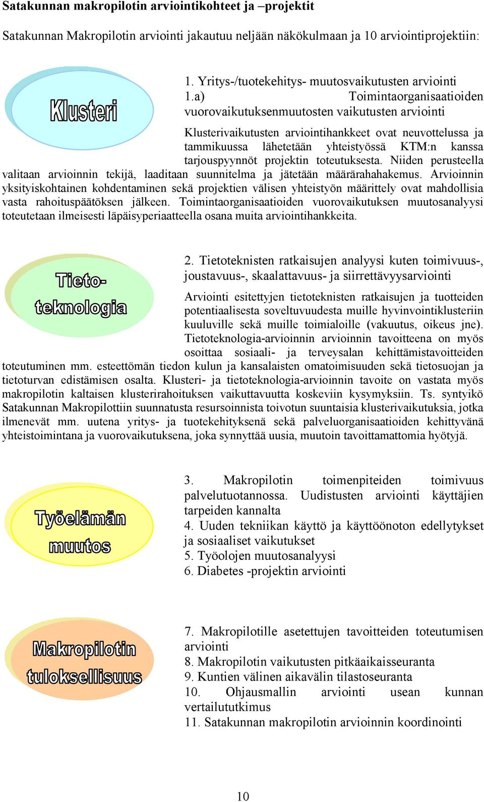 projektin toteutuksesta. Niiden perusteella valitaan arvioinnin tekijä, laaditaan suunnitelma ja jätetään määrärahahakemus.