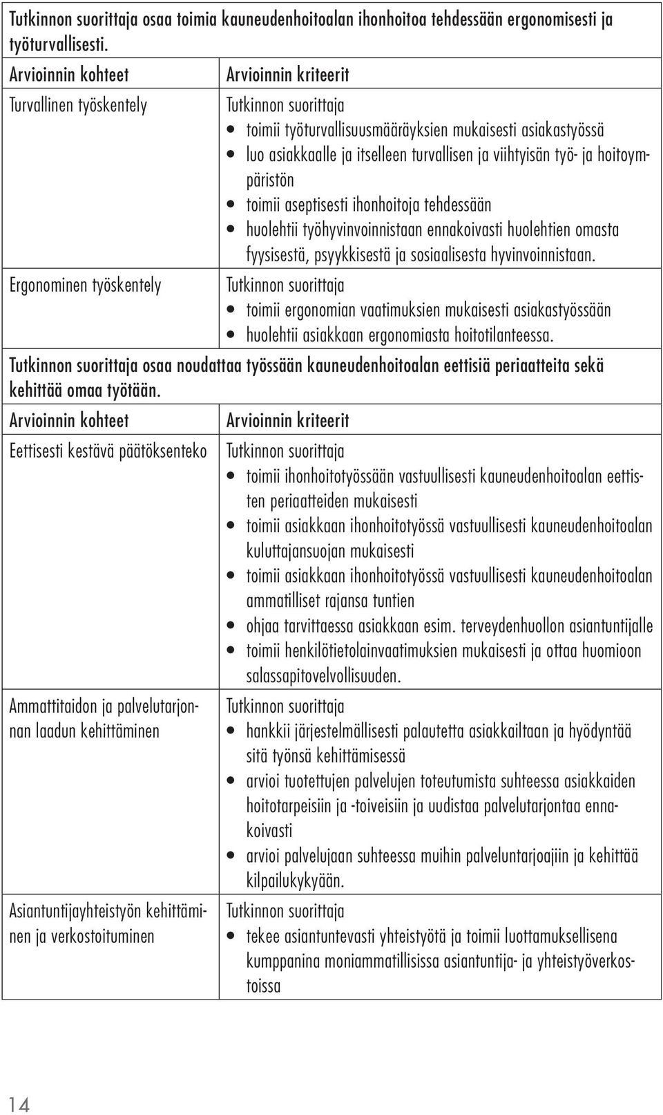 tehdessään huolehtii työhyvinvoinnistaan ennakoivasti huolehtien omasta fyysisestä, psyykkisestä ja sosiaalisesta hyvinvoinnistaan.