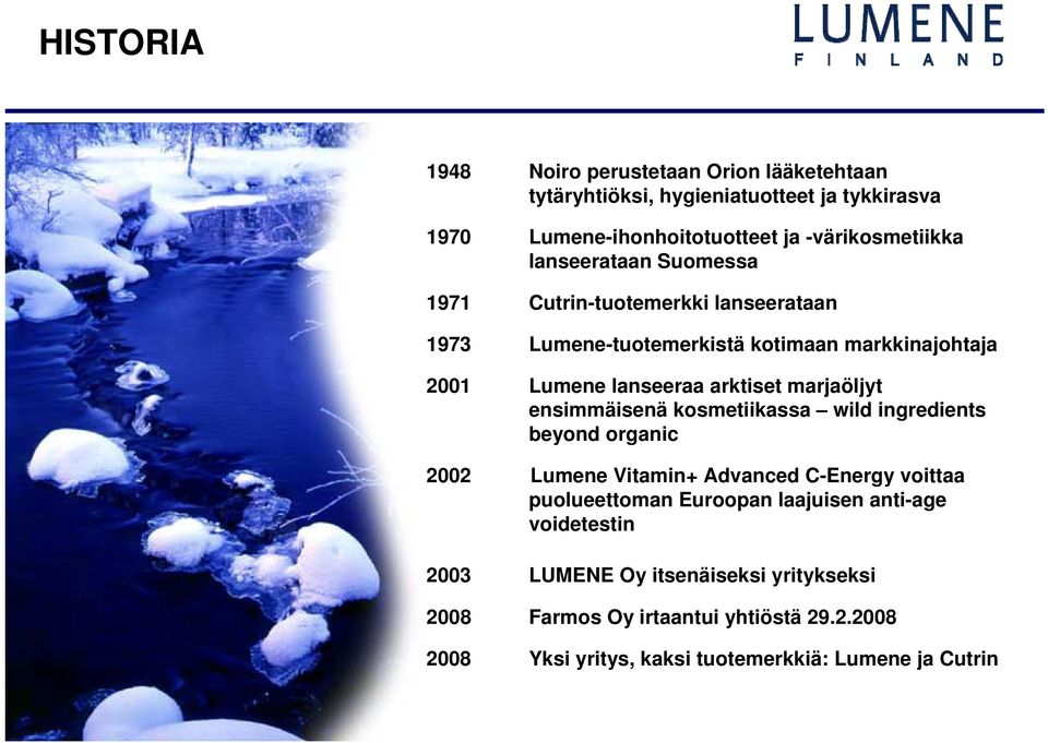 marjaöljyt ensimmäisenä kosmetiikassa wild ingredients beyond organic 2002 Lumene Vitamin+ Advanced C-Energy voittaa puolueettoman Euroopan laajuisen