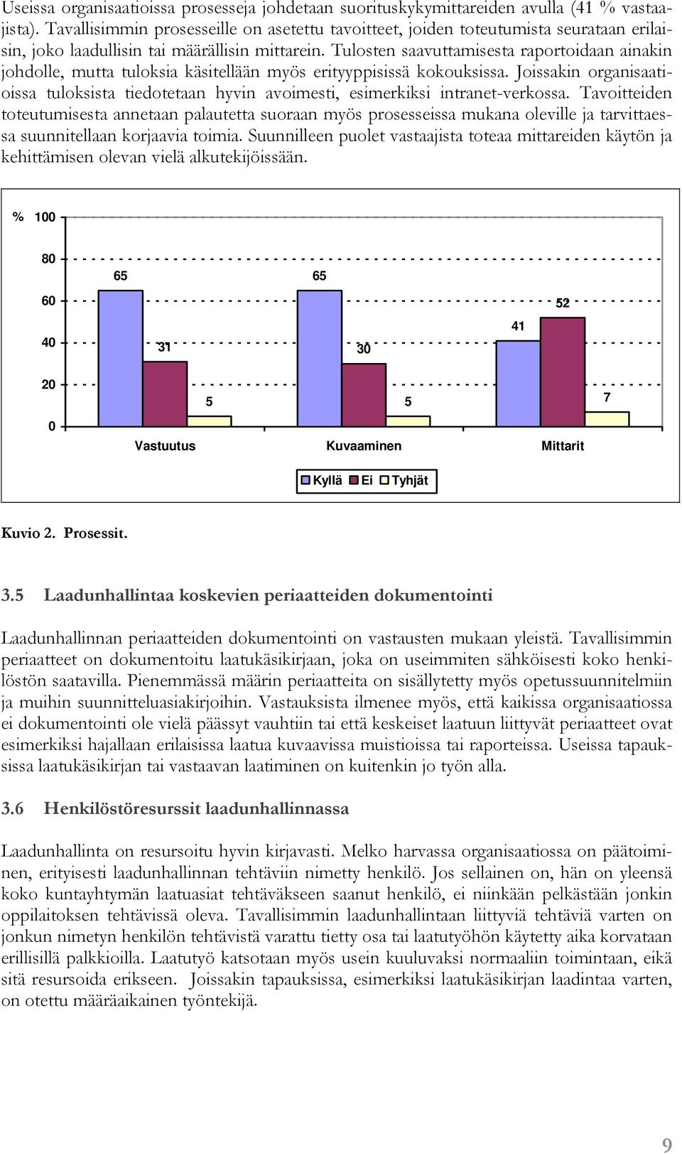 Tulosten saavuttamisesta raportoidaan ainakin johdolle, mutta tuloksia käsitellään myös erityyppisissä kokouksissa.