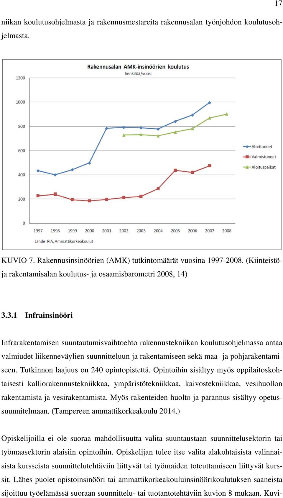 3.1 Infrainsinööri Infrarakentamisen suuntautumisvaihtoehto rakennustekniikan koulutusohjelmassa antaa valmiudet liikenneväylien suunnitteluun ja rakentamiseen sekä maa- ja pohjarakentamiseen.