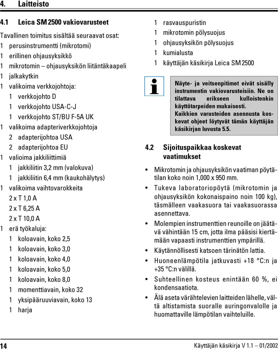 valikoima verkkojohtoja: 1 verkkojohto D 1 verkkojohto USA-C-J 1 verkkojohto ST/BU F-5A UK 1 valikoima adapteriverkkojohtoja 2 adapterijohtoa USA 2 adapterijohtoa EU 1 valioima jakkiliittimiä 1