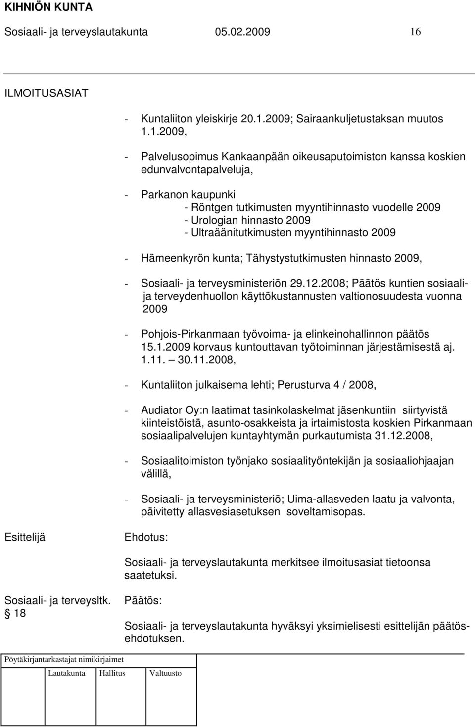 2009; Sairaankuljetustaksan muutos 1.