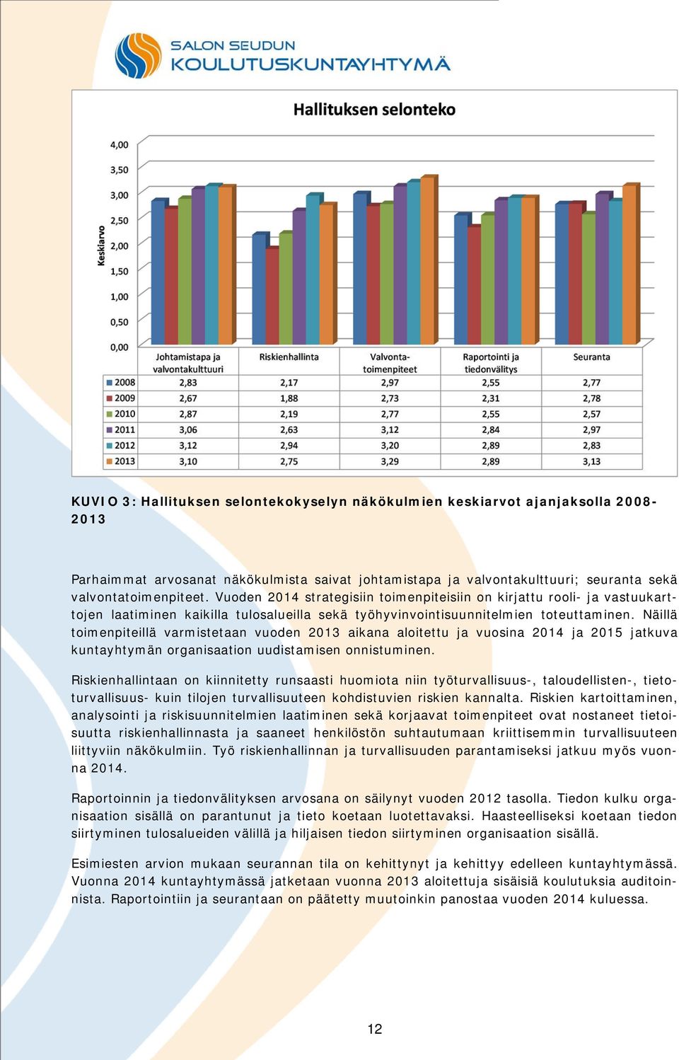 Näillä toimenpiteillä varmistetaan vuoden 2013 aikana aloitettu ja vuosina 2014 ja 2015 jatkuva kuntayhtymän organisaation uudistamisen onnistuminen.