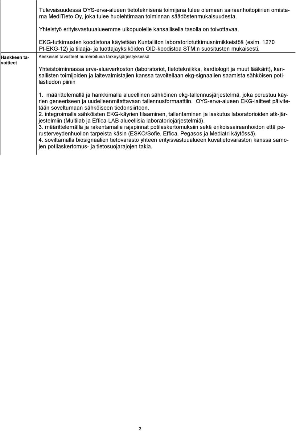 1270 Pt-EKG-12) ja tilaaja- ja tuottajayksiköiden OID-koodistoa STM:n suositusten mukaisesti.