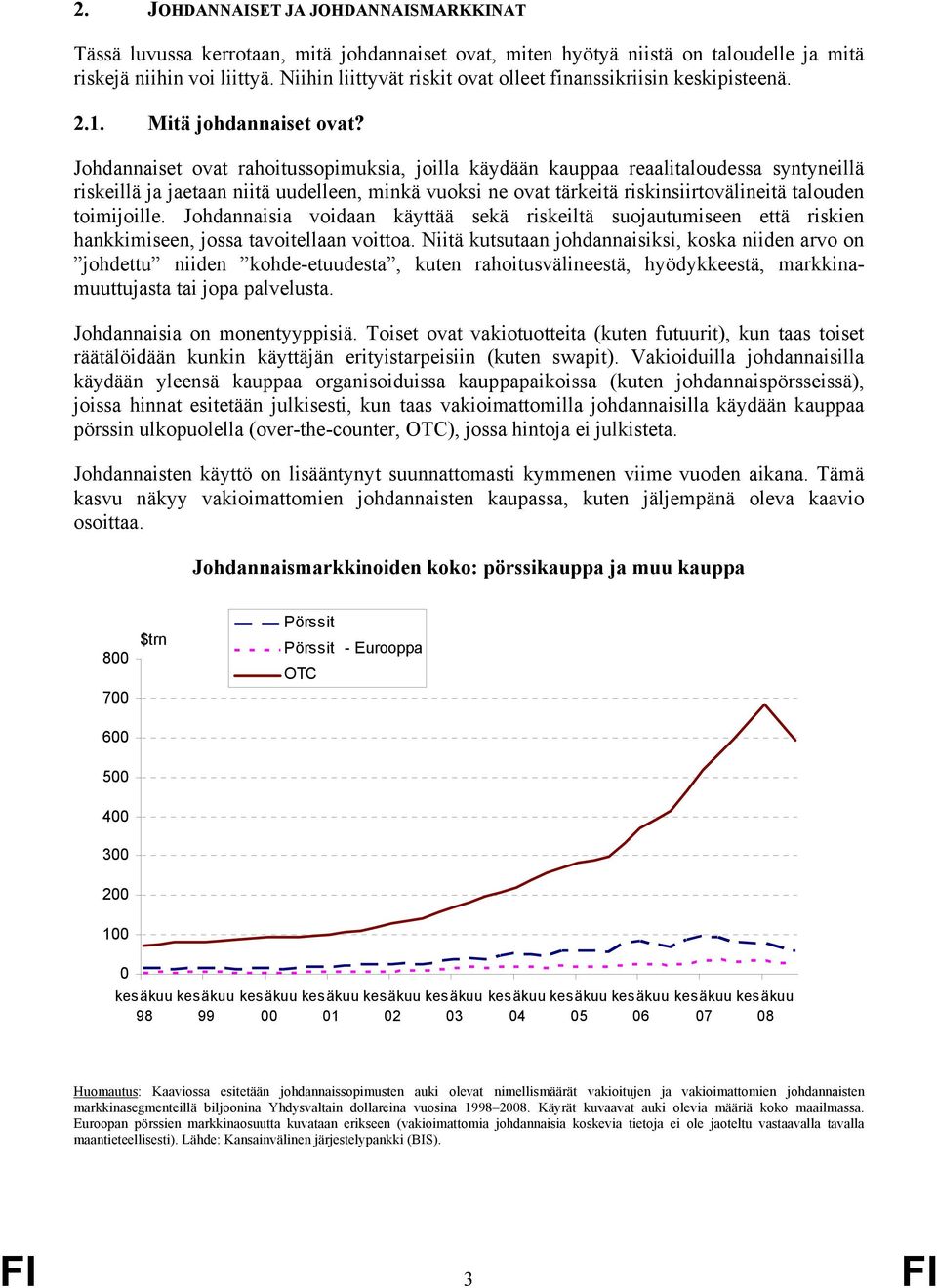 Johdannaiset ovat rahoitussopimuksia, joilla käydään kauppaa reaalitaloudessa syntyneillä riskeillä ja jaetaan niitä uudelleen, minkä vuoksi ne ovat tärkeitä riskinsiirtovälineitä talouden