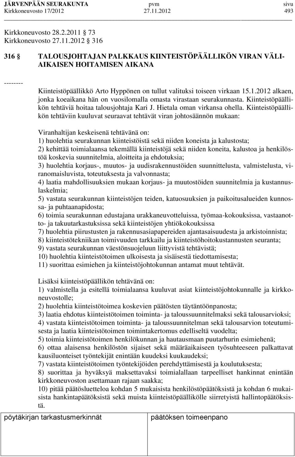 73 Kirkkoneuvosto 27.11.