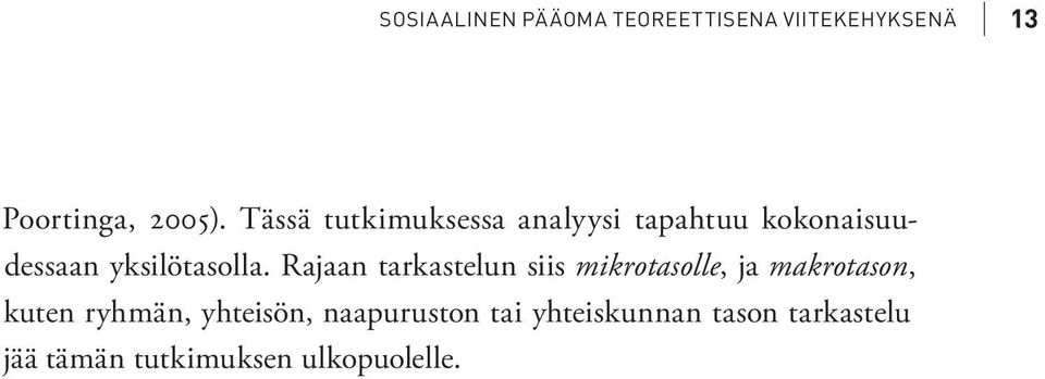 Rajaan tarkastelun siis mikrotasolle, ja makrotason, kuten ryhmän,