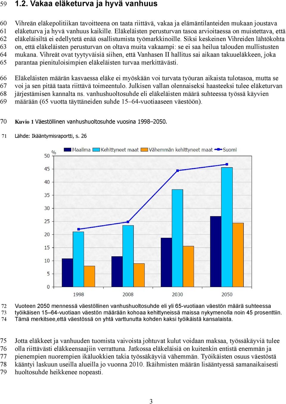 Siksi keskeinen Vihreiden lähtökohta on, että eläkeläisten perusturvan on oltava muita vakaampi: se ei saa heilua talouden mullistusten mukana.