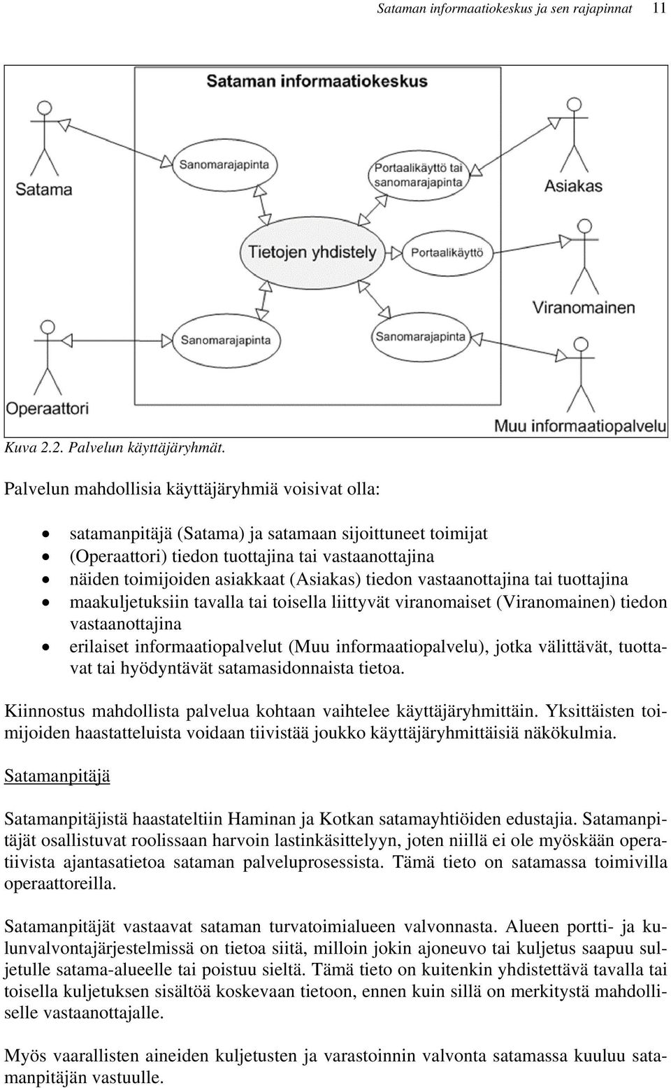 tiedon vastaanottajina tai tuottajina maakuljetuksiin tavalla tai toisella liittyvät viranomaiset (Viranomainen) tiedon vastaanottajina erilaiset informaatiopalvelut (Muu informaatiopalvelu), jotka