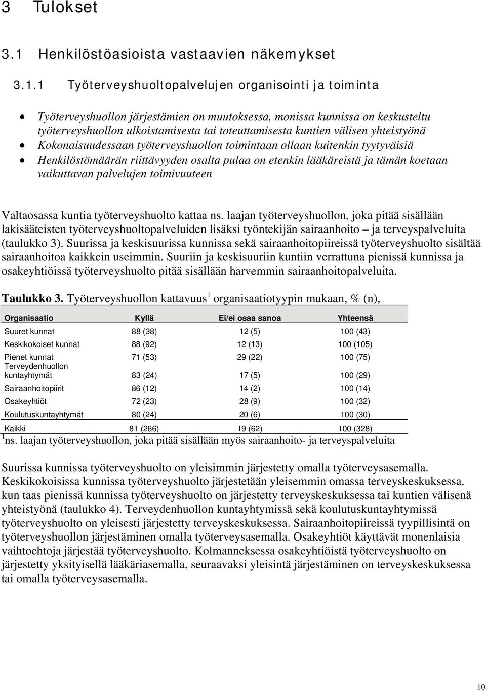 1 Työterveyshuoltopalvelujen organisointi ja toiminta Työterveyshuollon järjestämien on muutoksessa, monissa kunnissa on keskusteltu työterveyshuollon ulkoistamisesta tai toteuttamisesta kuntien