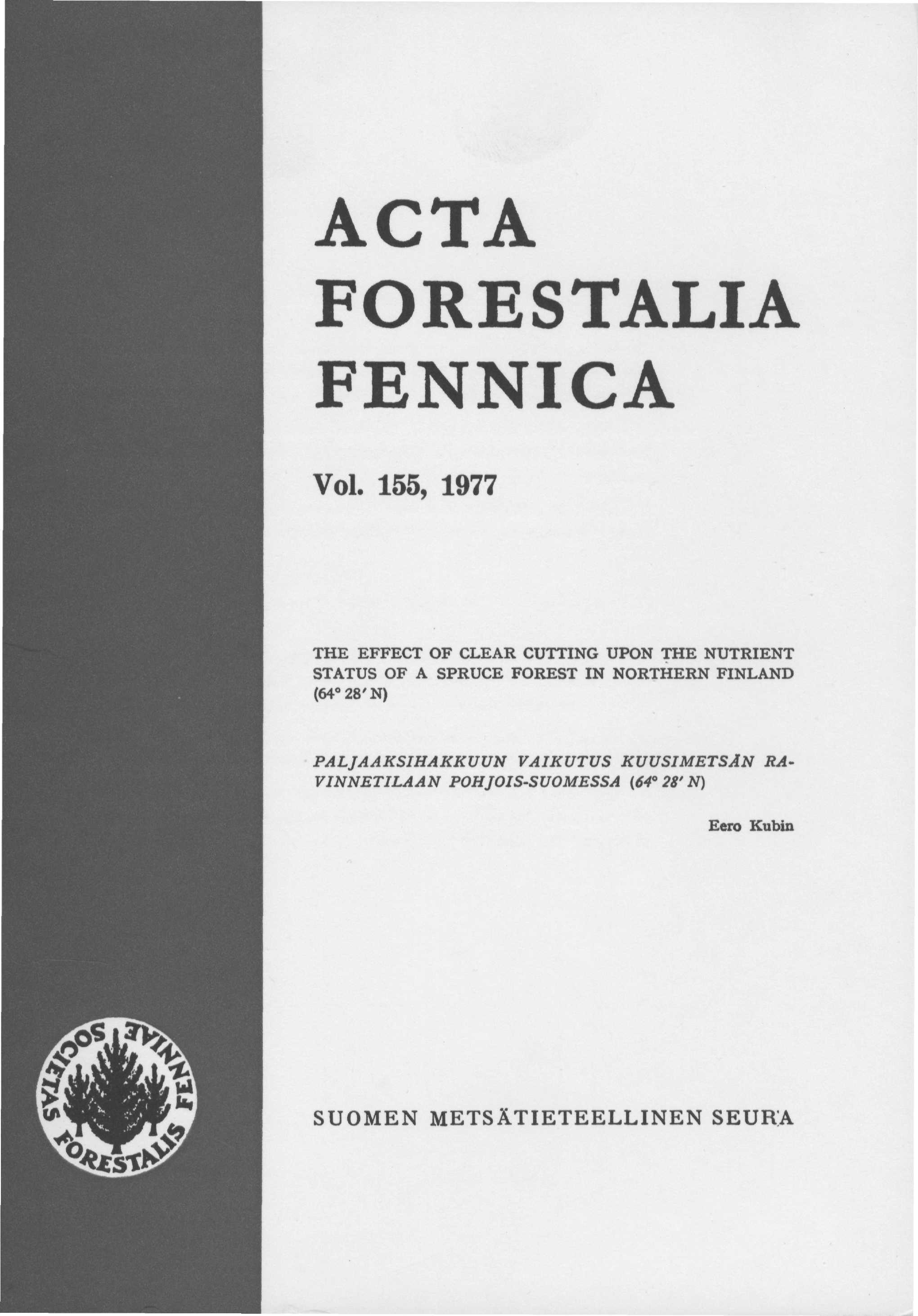 ACTA FORESTALIA FENNICA Voi.