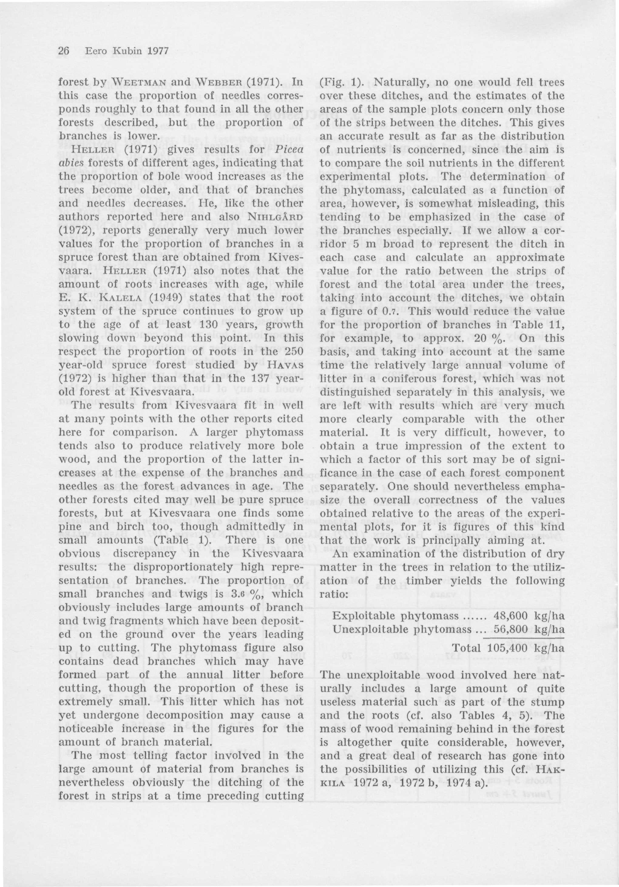 26 Eero Kubin 1977 forest by WEETMAN and WEBBER (1971).