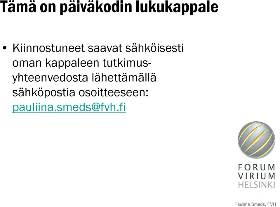 kappaleen tutkimusyhteenvedosta