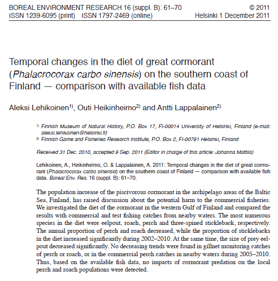 Koekalastustuloksia 2005-2010, seurattu ahven- ja särkimäärän kehitystä.