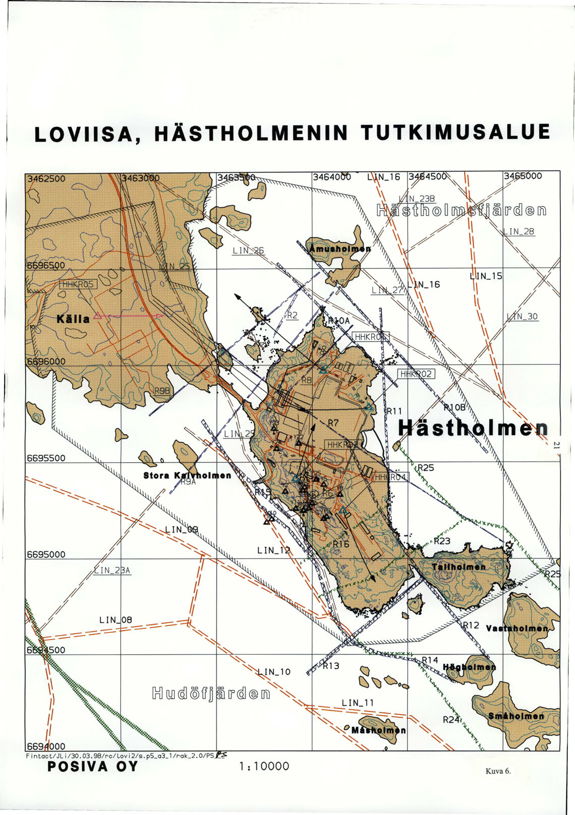 -------- LOVIISA, HÄSTHOLMENIN TUTKIMUSALUE 6695500 6695000 "" IN_ 0 [g] M <Ql@ U D ""