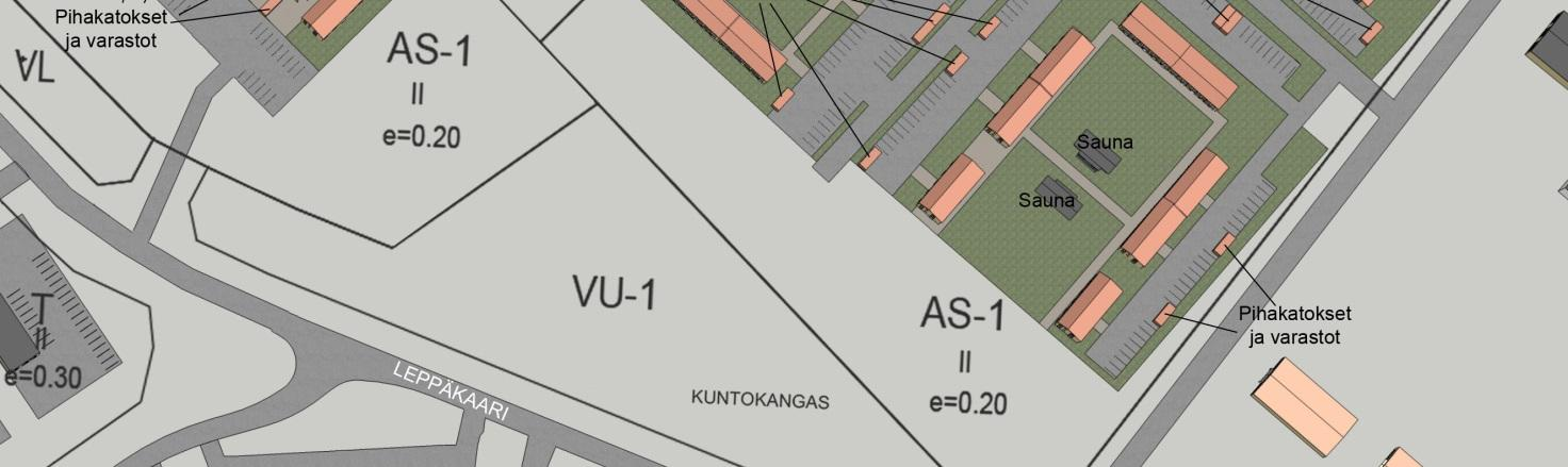 Kortteli 702 Kuva 3.Korttelisuunnitelma Ollinmäki II alueen korttelista 702 (Pyhäjoelta virtaa kehittämishanke havainnekuva). Rakennusten sijoittelu tarkentuu tonttijaon yhteydessä.