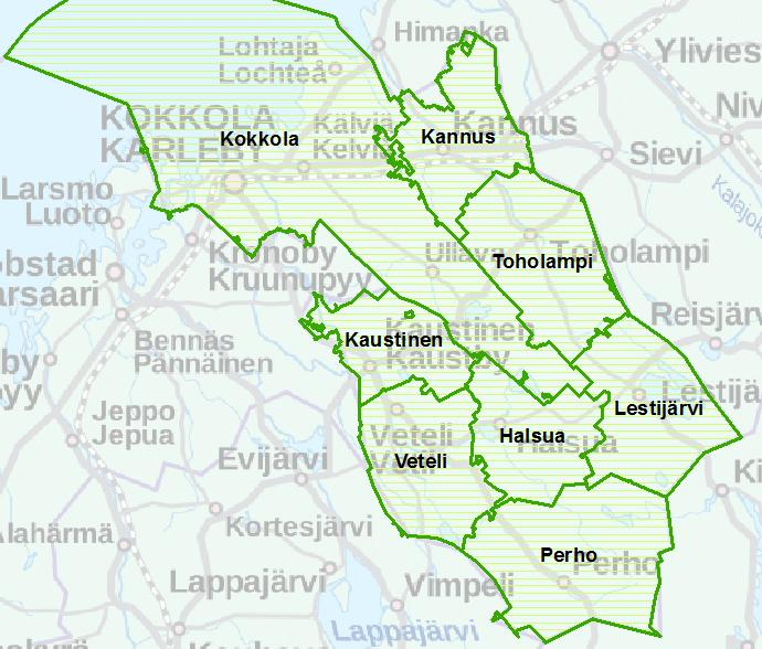 Maakuntauudistuksessa 2019 EPOELY:n alueidenkäytön tehtävät jakaantuvat 3 maakunnan vastuulle Keski-Pohjanmaan maakunta 8 kuntaa