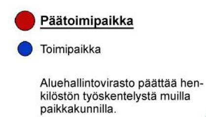 Aluehallintovirasto (AVI) Toimialueet ja toimipaikat AVI:n ympäristölupavastuualueiden rajaukset Lähteet: valmisteluryhmän puheenjohtajan