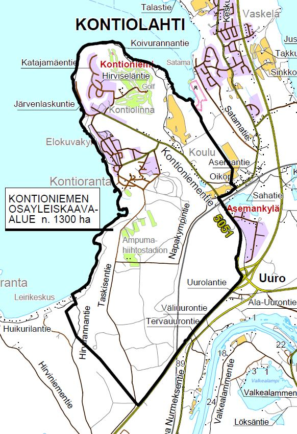 KONTIONIEMEN OSAYLEISKAAVA 2 (9) N TARKOITUS Maankäyttö- ja rakennuslain 63 :n mukaan kaavoitustyöhön tulee sisällyttää kaavan laajuuteen ja sisältöön nähden tarpeellinen suunnitelma osallistumis- ja