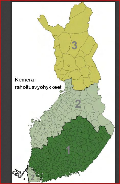 K 9 Kuvio 2. Kemera- rahoitusvyöhykkeet (Metsäkeskus 2011, 1.) Kestävän metsätalouden rahoituslaki mahdollistaa terveyslannoituksiin tuen saannin. Ravinneanalyysi ja suunnittelu korvataan kokonaan.