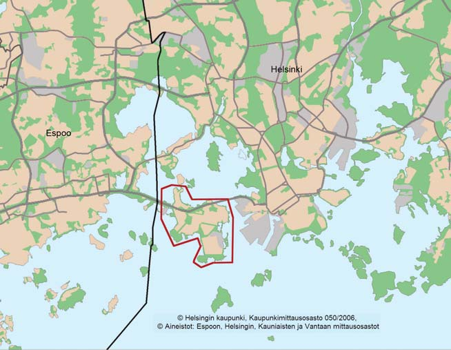 LÄHTÖTIETOANALYYSI 2. LÄHTÖTIETOANALYYSI 2.1. Kohdealueen sijainti Suunnittelualue sijaitsee eteläisessä suurpiirissä (1) Helsingin keskustan länsipuolella.