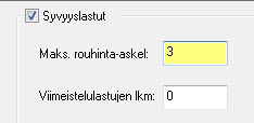 46 MASTERCAM X8/ Dynaaminen jyrsintä (Jäännösmateriaali) 11 Valitse Työstöparametrit. 12 Anna 0 (nolla) mm Työvaraksi seinämillä ja Työvaraksi pohjapinnalla. 13 Valitse Syvyyslastut-sivu.