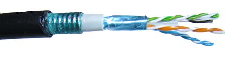 tietoverkkoratkaisut APS-Lan SCSOD Tietoverkkokaapelointi ulko- ja teollisuuskäyttöön Maakaapeli F/UTP 4x2x23AWG/1 PVC/PE Kat.6 Ominaisuudet NVP 66 % 1.0-100.