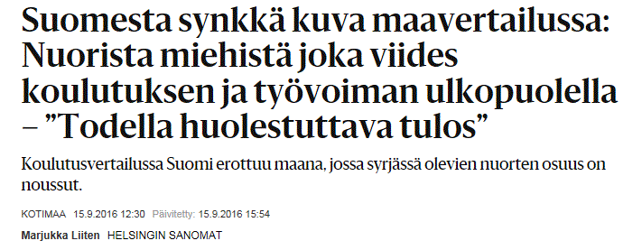 Huono-osaisuus on pysyvää Nuorisotyöttömyys, nuorten toimeentulotuki, koulupudokkuus (% nuorista, keskiarvo) Maakunta 1991-1995 1996-2000 2001-2005 2006-2010 2011-2013 Ahvenanmaa 6,9 15,6 11,9 10,2