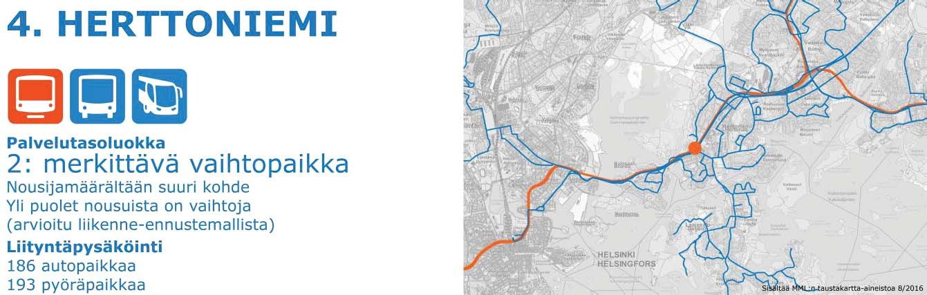 Solmu 5 vaihtopaikkakortti: 4. Herttoniemi 13 Nykytilanne 2016 59 Merkittävimmät vaihtotapahtumat a) Saapuvien laiturista metroasemalle ja metroasemalta lounaisreunan laitureille (esim.