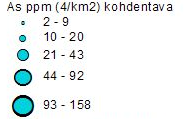 Moreenitutkimukset Alueellisen moreenigeokemian mukaan Anian alueella on heikosti kohonneita kultapitoisuuksia ja selvemmin anomaalisia arseenipitoisuuksia (kuva 9).