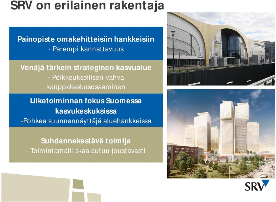 kauppakeskusosaaminen Liiketoiminnan fokus Suomessa kasvukeskuksissa -Rohkea