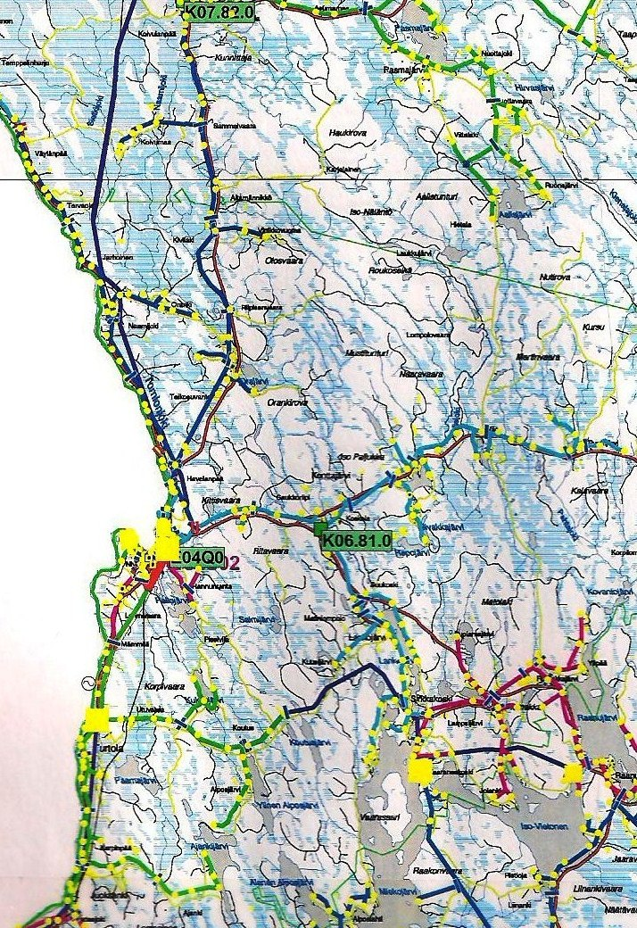 58 Erottimelta E2510 lähtee puolestaan ilmajohto matkaten melkein 5,5 kilometrin matkan etelään Lohijärvelle, erottimelle E2511.