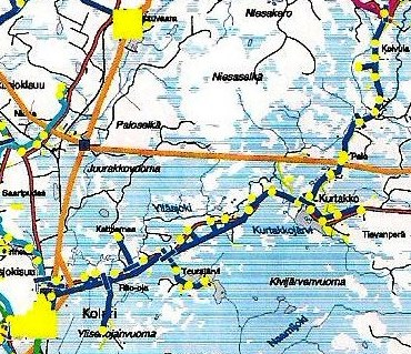 71 Erottimelta E4761 lähtevä ilmajohto kulkee 6 kilometriä Muonionjokea myöten etelän suuntaan, erottimelle E4762.