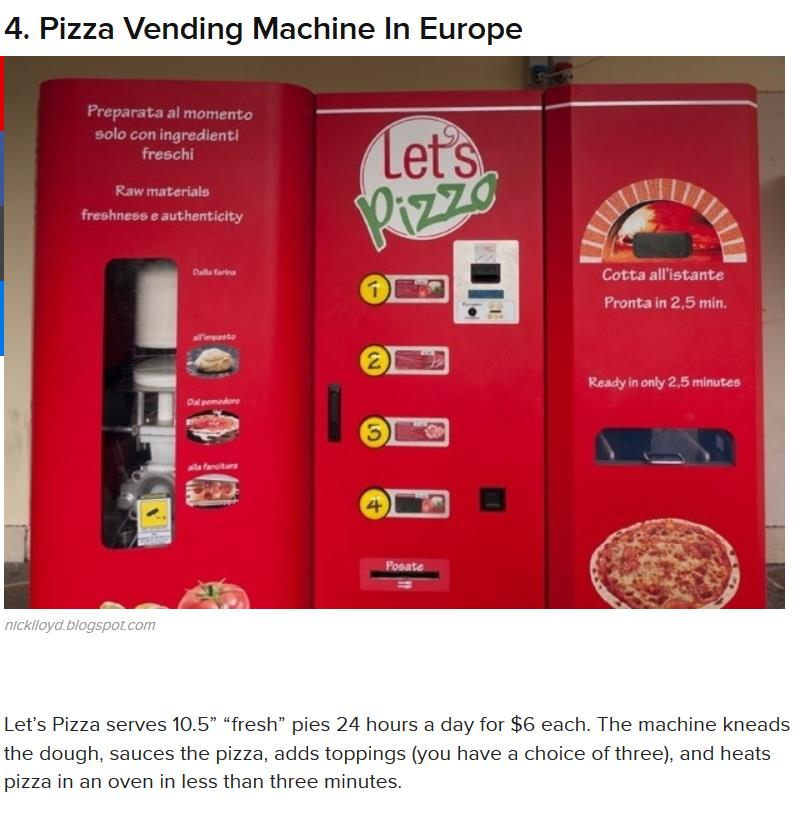 Pizza-automaatti mullistaa elitarvikeketjun? Pizza machine 1. Makes the fresh dough from flour 2.