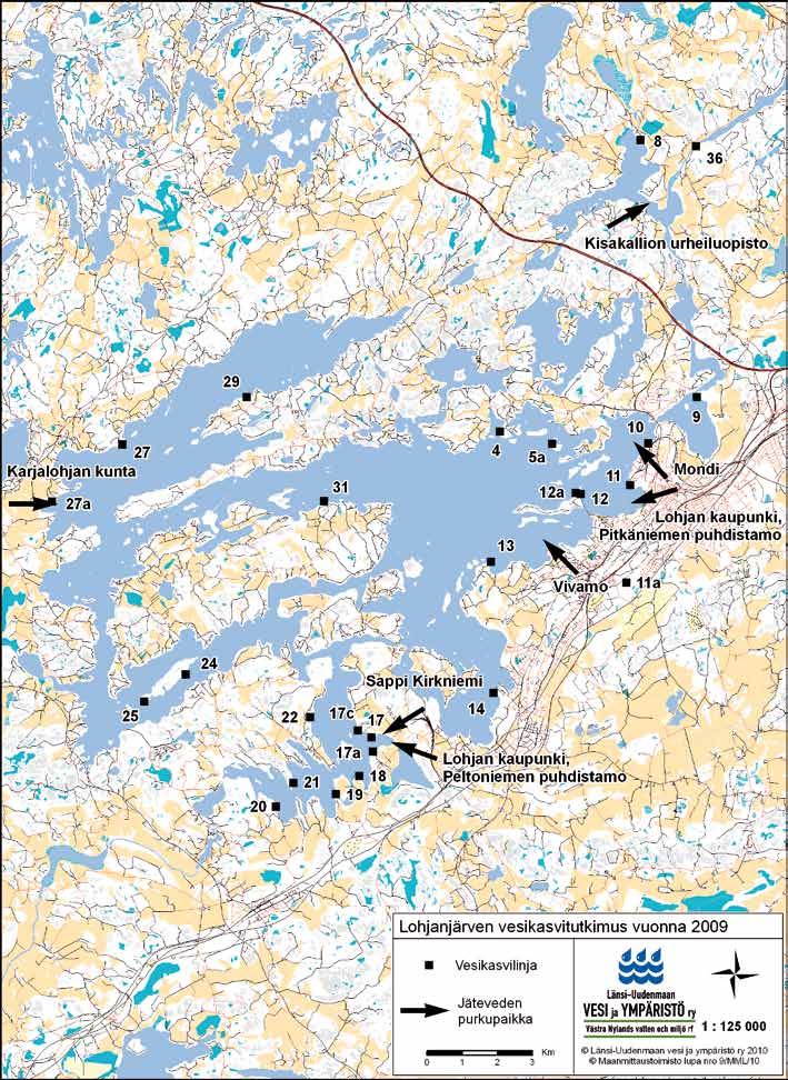 Lohjanjärven vesikasvillisuustutkimus vuonna 29 Liite 5.