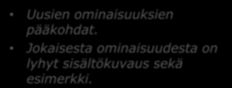 Inframodel 4 Uudet osat ja ominaisuudet Uudet ominaisuudet sisältyvät seuraaviin asioihin 1. Koordinaattijärjestelmät 2. Metatiedot 3. Toteumatiedon käsittely 4. Maaperämalli 5. Geometrialinjat 6.