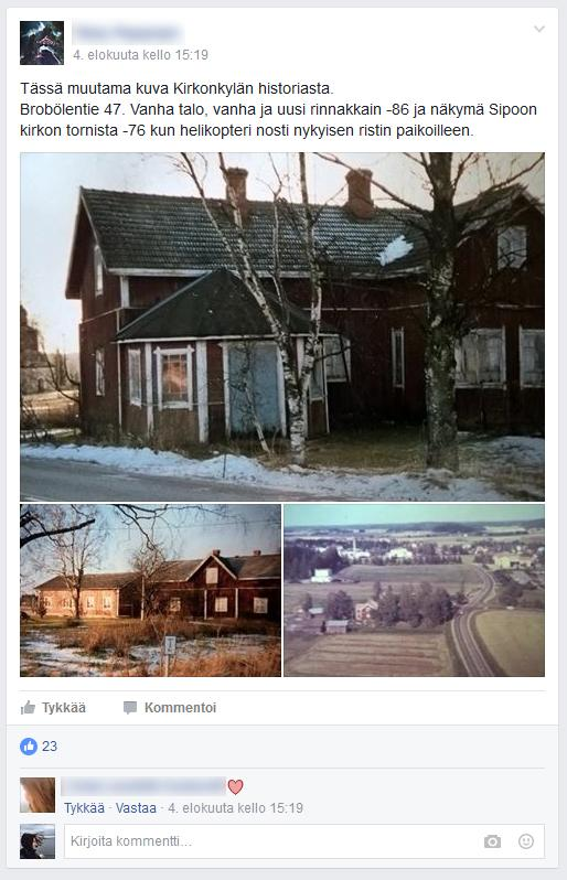 Paikalliset Facebook-ryhmät Vanhat valokuvat tai kuvat vanhoista rakennuksista herättävät
