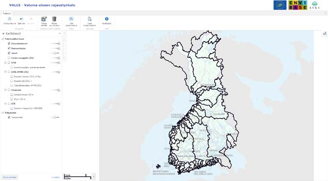 Valuma-alueen rajaustyökalu (VALUE) Internetsovellus Avoin kaikille, toimii selaimessa http://paikkatieto.ymparisto.