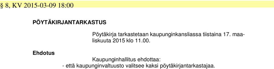 maaliskuuta 2015 klo 11.00.