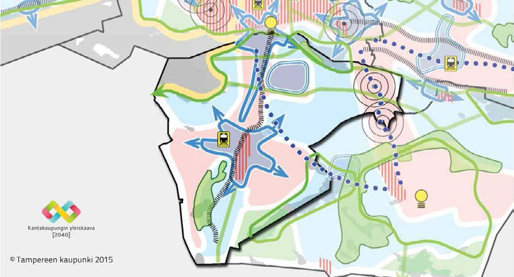 Tampereen kantakaupungin yleiskaavan 2040 tavoitteet/ Tampereen kaupunki, kaupunkiympäristön kehittäminen, maankäytön suunnittelu, 2015 Valmisteilla olevaa Tampereen kantakaupungin yleiskaavaa 2040